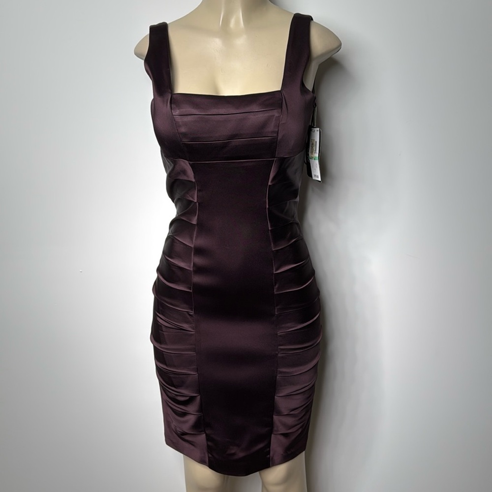 Jax size 8 brown satin sheath dress NWT